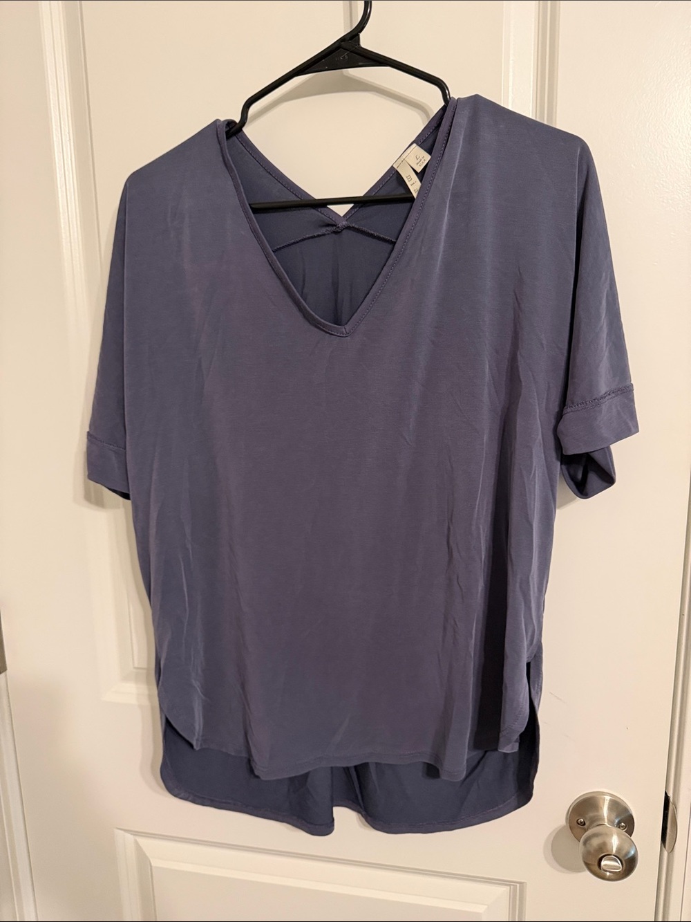 miami Slate Blue V-Neck Short Sleeve Tee